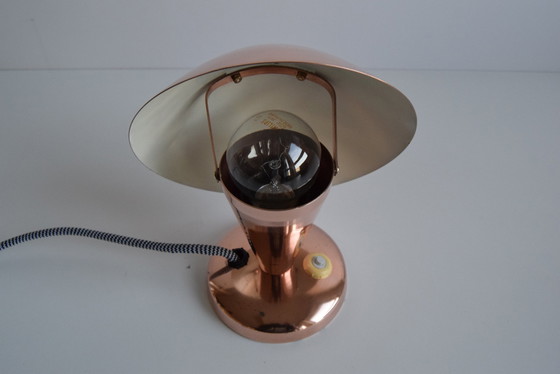 Image 1 of Bauhaus Copper Table Lamp, Czechoslovakia, 1930S. 