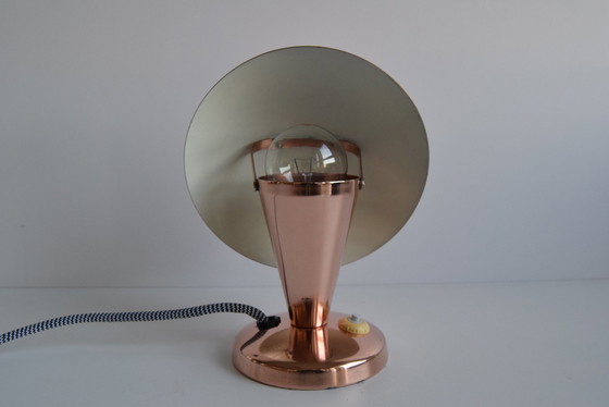 Image 1 of Bauhaus Copper Table Lamp, Czechoslovakia, 1930S. 