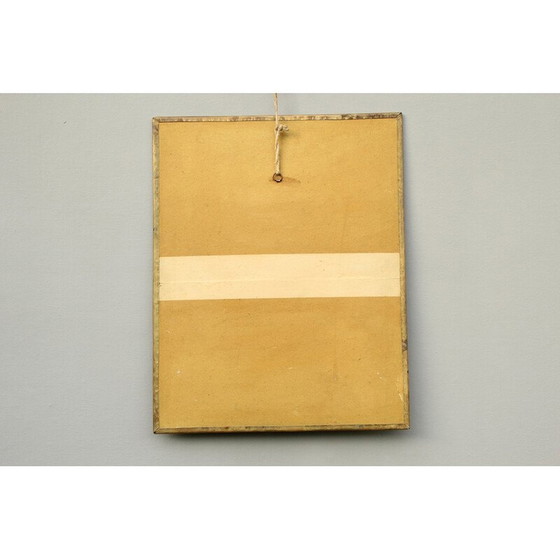 Image 1 of Art Deco vintage brass relief picture, 1940s