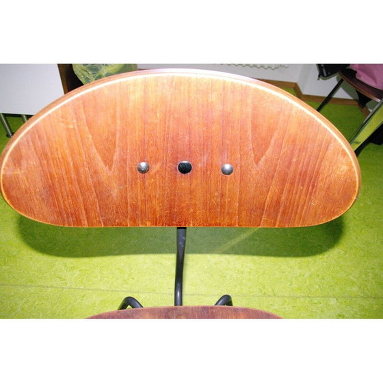 Image 1 of Vintage steel and walnut chairs by Hans Bellman for Domus, 1950
