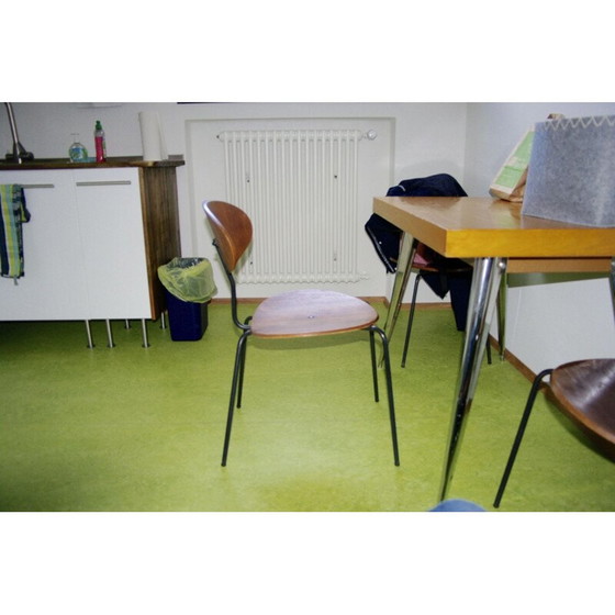 Image 1 of Vintage steel and walnut chairs by Hans Bellman for Domus, 1950