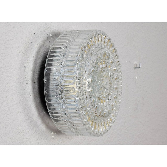 Image 1 of Lampada da parete vintage in vetro trasparente tagliato, Germania 1960
