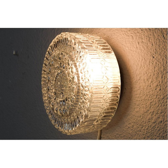 Image 1 of Lampada da parete vintage in vetro trasparente tagliato, Germania 1960