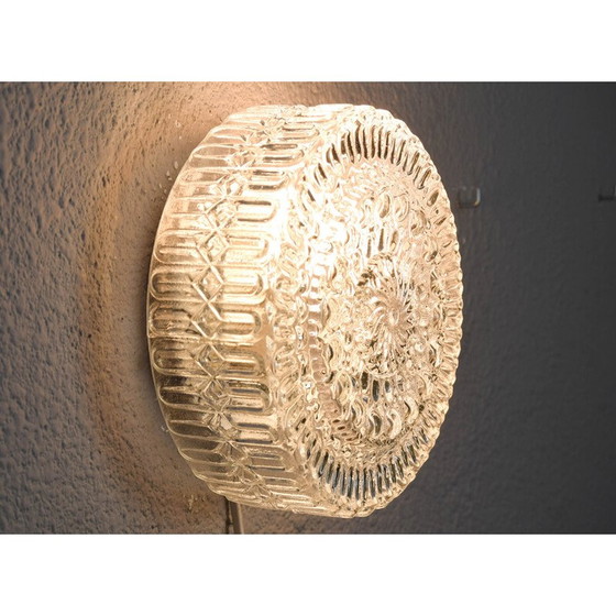 Image 1 of Lampada da parete vintage in vetro trasparente tagliato, Germania 1960