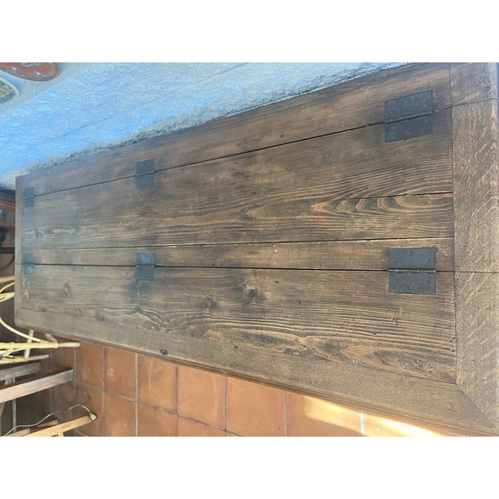 Image 1 of Vintage long chest in old wood