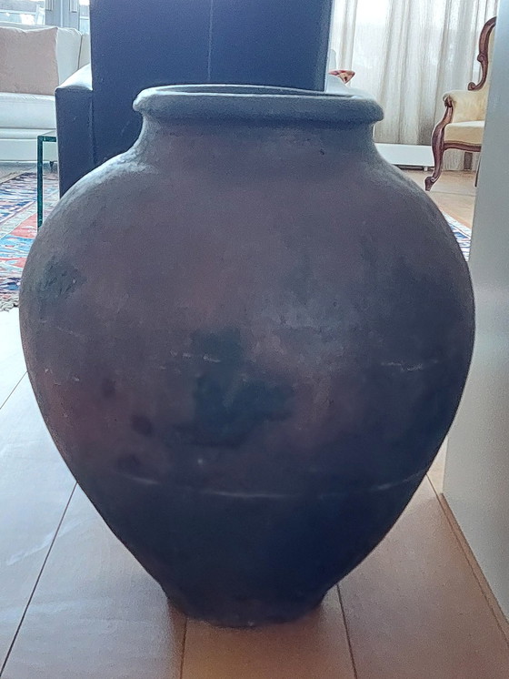 Image 1 of Earthenware Wine Storage Urn Jar From Spain