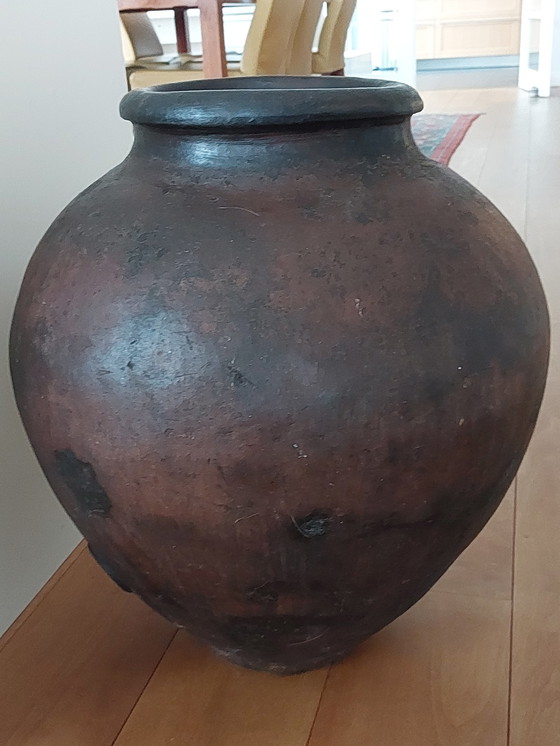 Image 1 of Earthenware Wine Storage Urn Jar From Spain