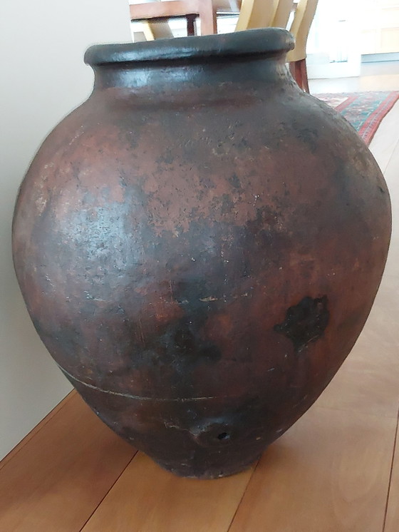 Image 1 of Earthenware Wine Storage Urn Jar From Spain