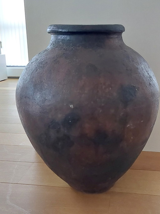 Earthenware Wine Storage Urn Jar From Spain