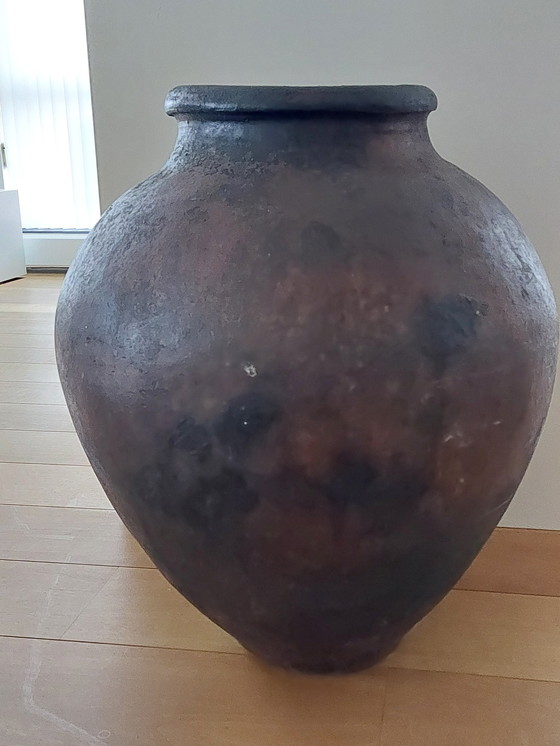 Image 1 of Earthenware Wine Storage Urn Jar From Spain