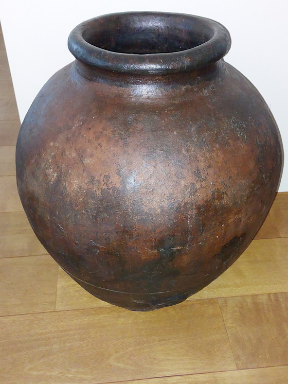 Image 1 of Earthenware Wine Storage Urn Jar From Spain