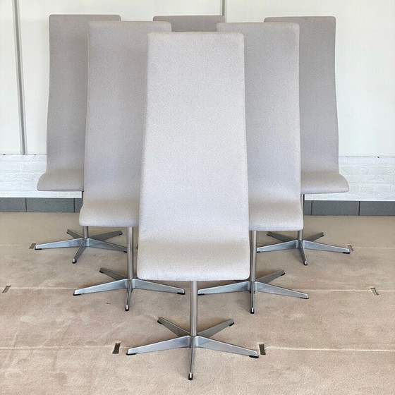 Image 1 of Set of 6 vintage Oxford chairs by Arne Jacobson for Fritz Hansen