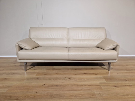 Image 1 of Leolux Bora Balanza 3 seater Sofa Cream Leather design Axel Enthoven