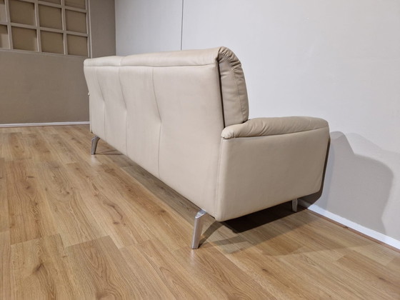 Image 1 of Leolux Bora Balanza 3 seater Sofa Cream Leather design Axel Enthoven