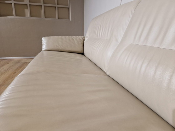 Image 1 of Leolux Bora Balanza 3 seater Sofa Cream Leather design Axel Enthoven