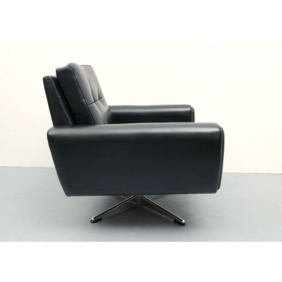 Image 1 of Vintage swivel leather armchair, 1960s