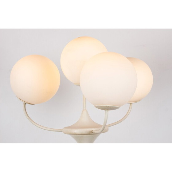 Image 1 of Vintage floor lamp in opaline glass and steel by Eva Renée Nele for Temde Leuchten, Germany 1960