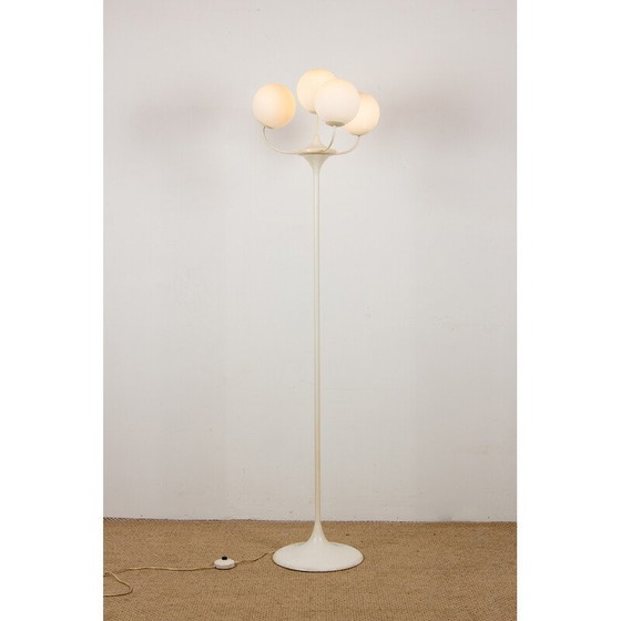 Image 1 of Vintage floor lamp in opaline glass and steel by Eva Renée Nele for Temde Leuchten, Germany 1960