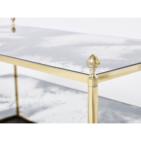 Image 1 of Vintage coffee table in brass, chrome and mirror by Jansen, 1970