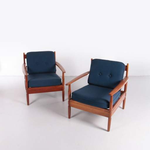 Grete Jalk Set Vintage Fauteuils Grete Jalk fabriqué par France and Son,1960 Danemark.