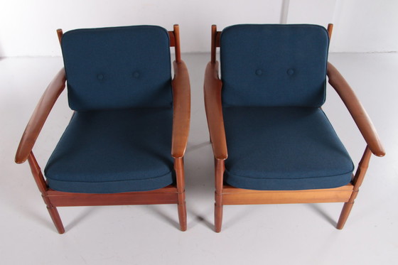 Image 1 of Grete Jalk Set Vintage Fauteuils Grete Jalk fabriqué par France and Son,1960 Danemark.