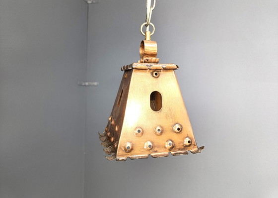 Image 1 of Vintage Copper Brutalist Pendant Light, 1970S