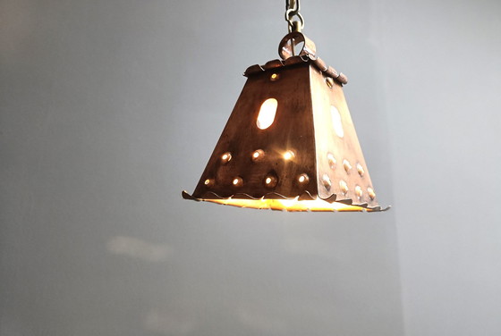 Image 1 of Vintage Copper Brutalist Pendant Light, 1970S