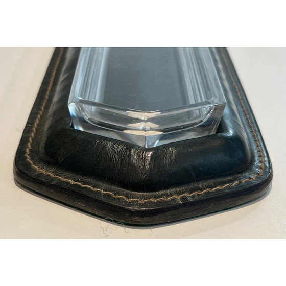Image 1 of Vintage cellar quilted leather pen holder, France 1950