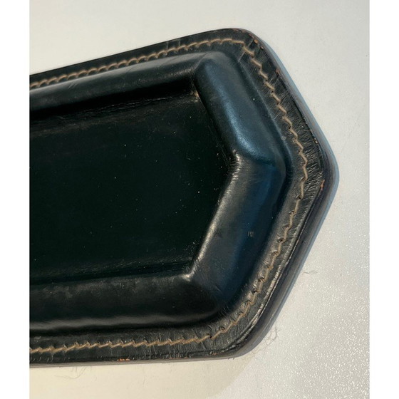 Image 1 of Vintage cellar quilted leather pen holder, France 1950