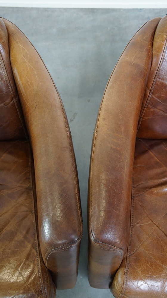 Image 1 of 2 X Beef Leather Design Armchair/ Armchair