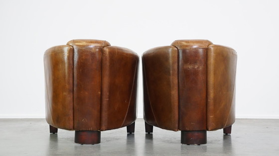 Image 1 of 2 X Beef Leather Design Armchair/ Armchair