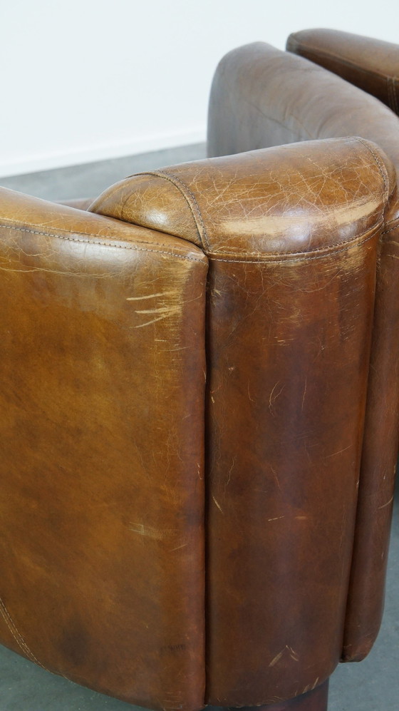 Image 1 of 2 X Beef Leather Design Armchair/ Armchair