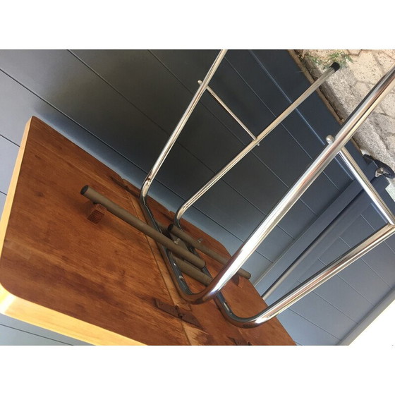 Image 1 of Vintage folding side table in Formica and chromed metal, 1970
