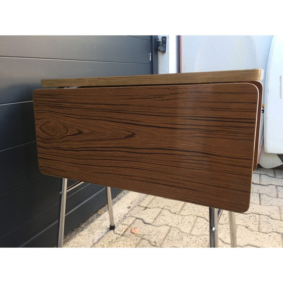 Image 1 of Vintage folding side table in Formica and chromed metal, 1970