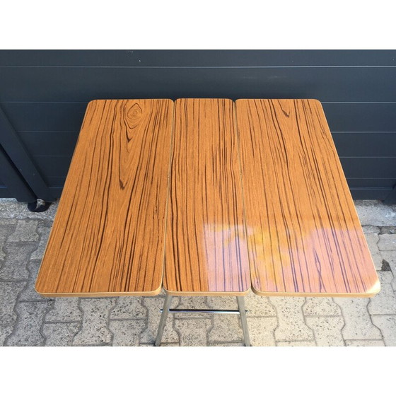 Image 1 of Vintage folding side table in Formica and chromed metal, 1970