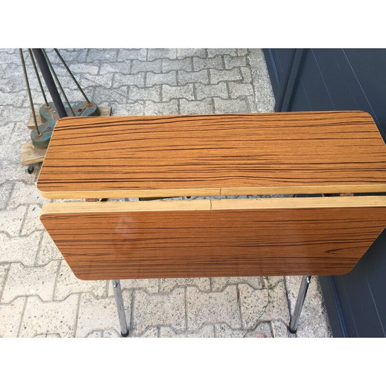 Image 1 of Vintage folding side table in Formica and chromed metal, 1970