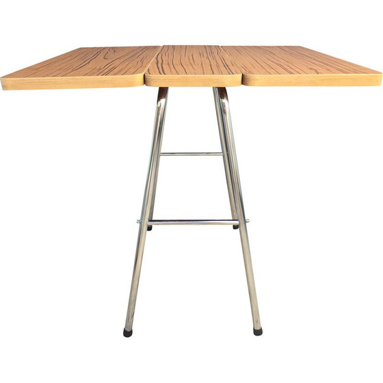 Image 1 of Vintage folding side table in Formica and chromed metal, 1970
