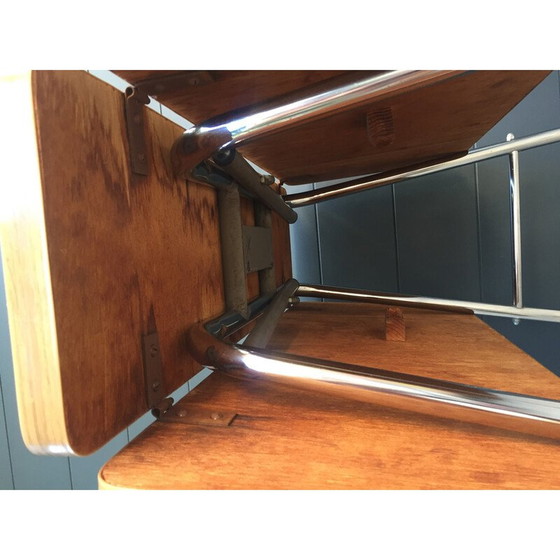 Image 1 of Vintage folding side table in Formica and chromed metal, 1970