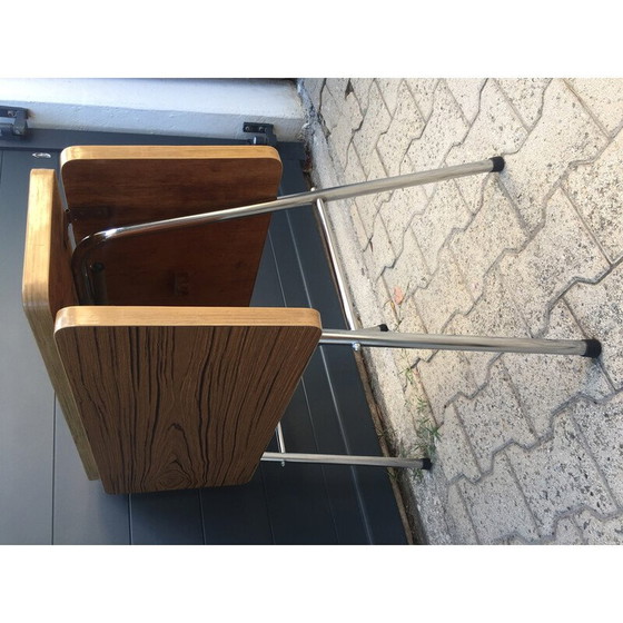 Image 1 of Vintage folding side table in Formica and chromed metal, 1970