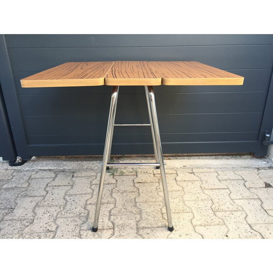 Image 1 of Vintage folding side table in Formica and chromed metal, 1970