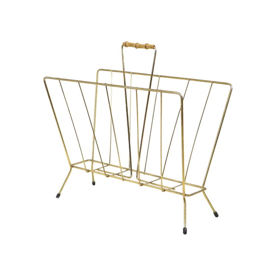 Image 1 of Magazine Rack Gold Sixties