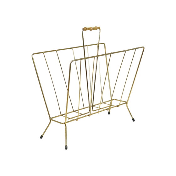 Image 1 of Magazine Rack Gold Sixties