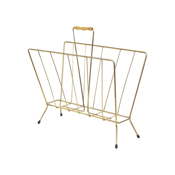 Image 1 of Magazine Rack Gold Sixties