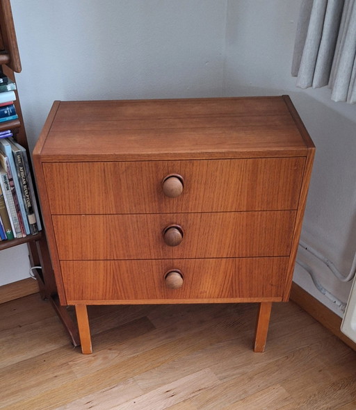 Mueble de 3 cajones de Svensk Möbelindustri, vintage, diseño escandinavo