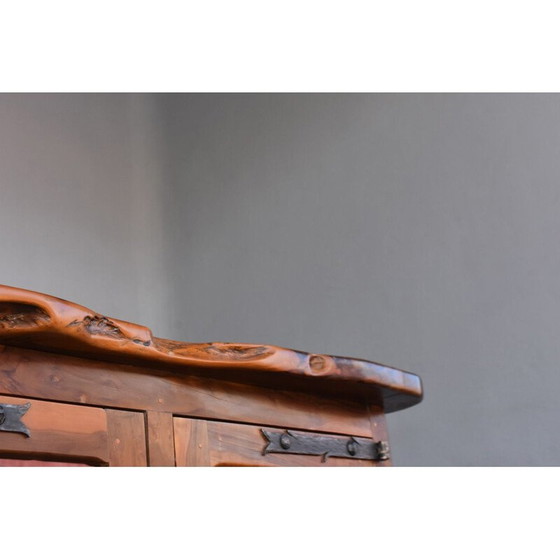 Image 1 of Vintage wardrobe Brutaliste free form in olive tree 1970