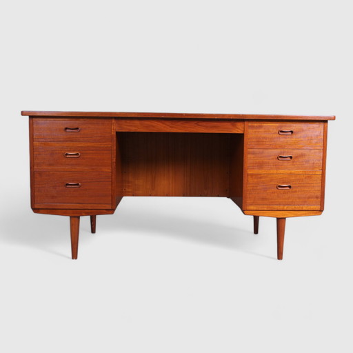 Vintage Desk - Scandinavian Design, Teak, Linoleum, 1960s