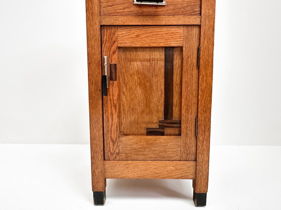 Image 1 of Comodino Art Déco vintage | Comodino con piano in marmo | Scuola di Amsterdam