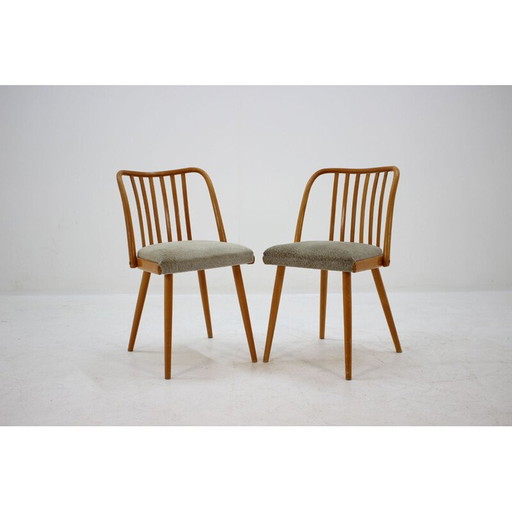 Pair of vintage chairs in wood and fabric