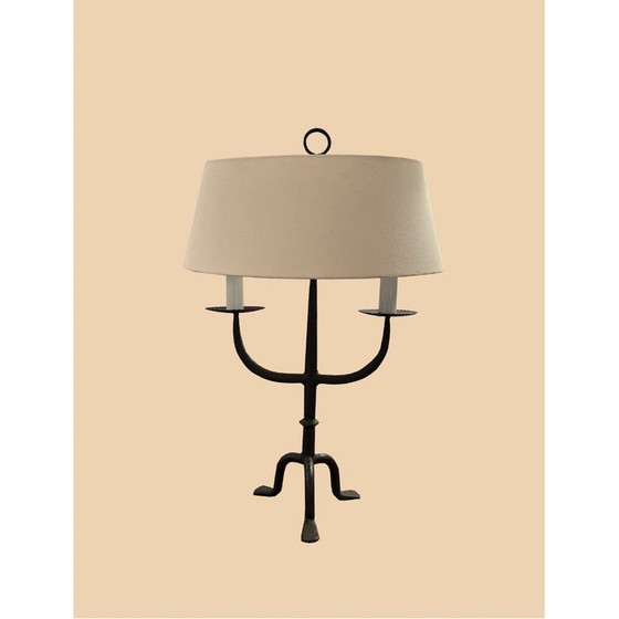 Image 1 of Vintage wrought iron candlestick lamp, 1960