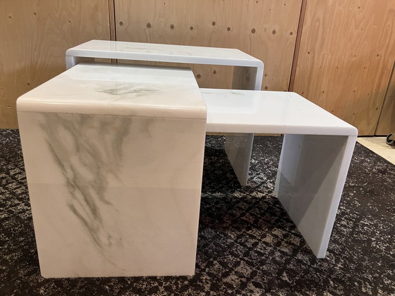 Image 1 of Set Of 3 Carrera Marble Tables